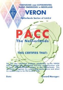 PACC Contest certificaat